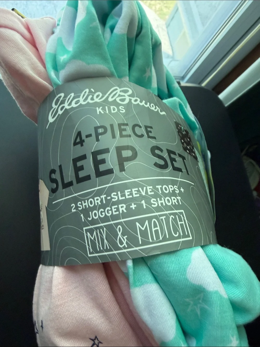 George Kids Pajama Set in Mint Green and Teal